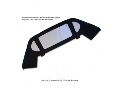 Replacement Convertible Soft Top for Mercedes SL Series (R129) 1989-2002 Window Section Plastic Window